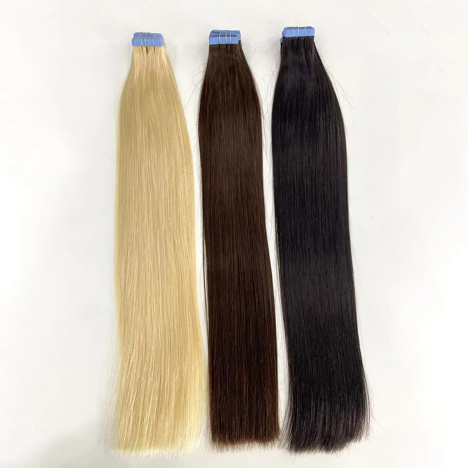 European Straight Tape-in Hair - Brown